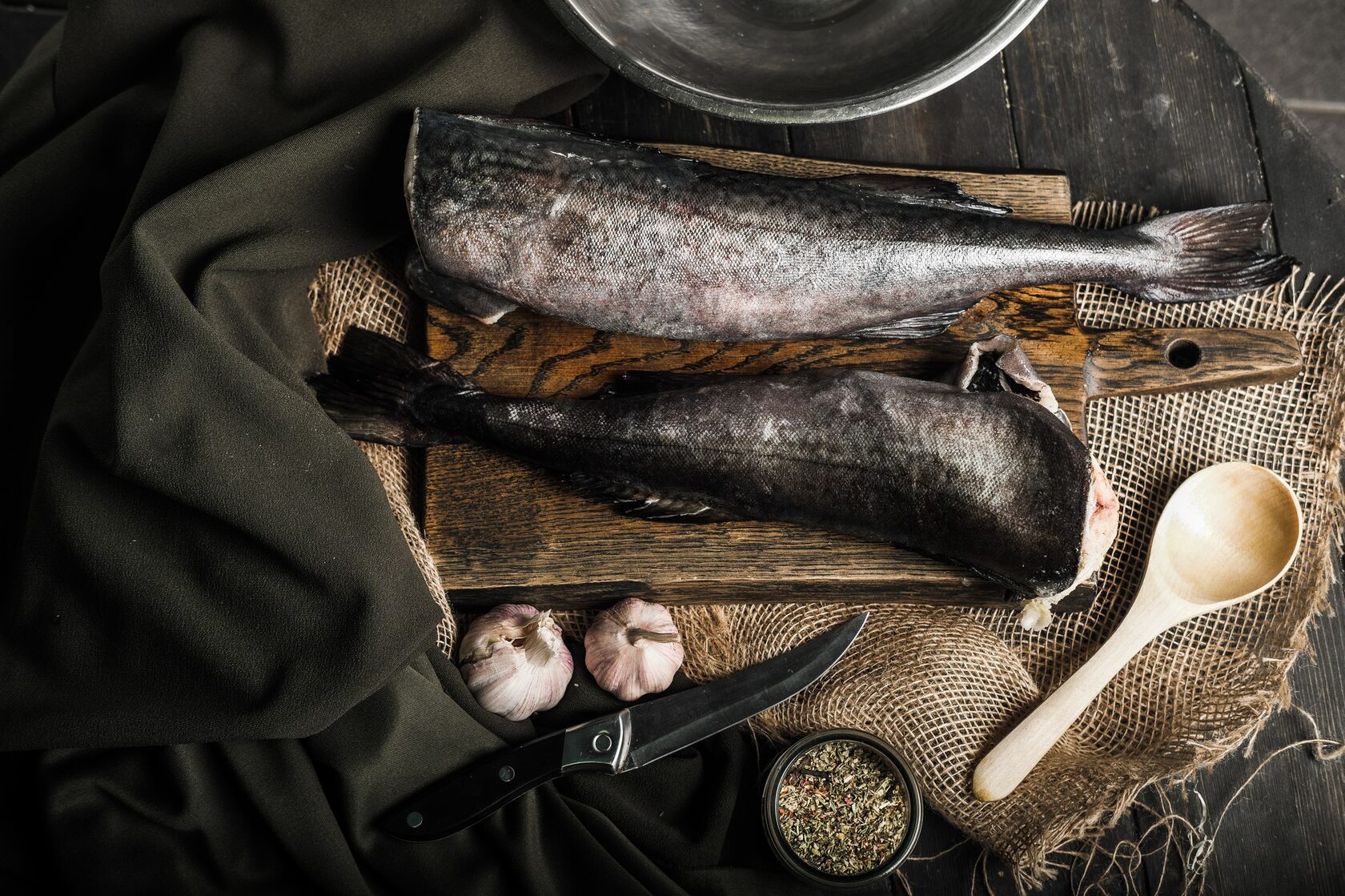 Черная треска (угольная), рыбный набор для ухи, 1 кг